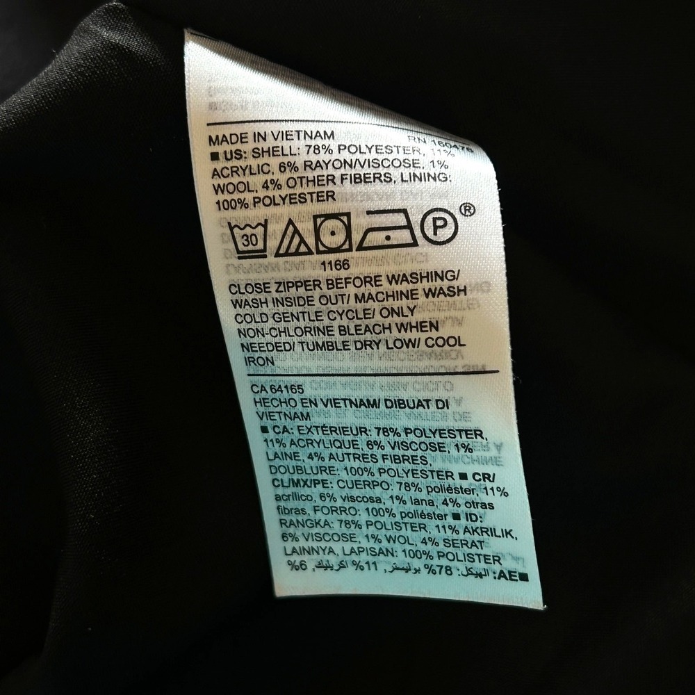 Old Navy Women's Tweed Coat Size M Black Marl Funnel Neck Zip Front Jacket - Picture 9 of 9